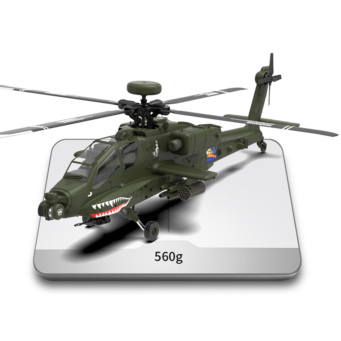 YU XIANG F11 AH-64 Apache RC Helicopter Model 1/32 Scale 2.4G 6CH