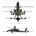 YU XIANG F11 AH-64 Apache RC Helicopter Model 1/32 Scale 2.4G 6CH