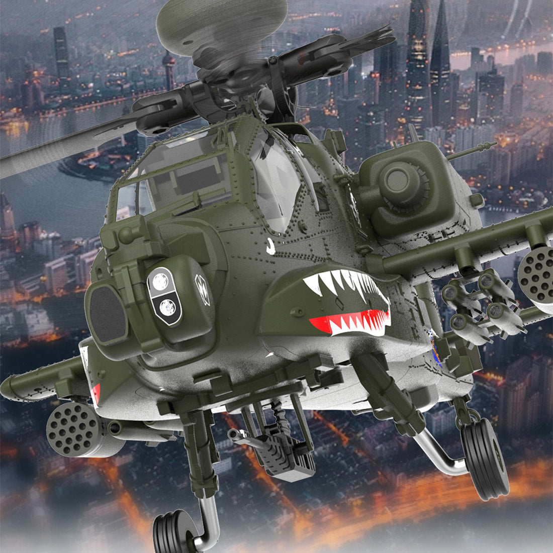 YU XIANG F11 AH-64 Apache RC Helicopter Model 1/32 Scale 2.4G 6CH