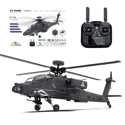 YU XIANG F11-S AH64 Apache RC Helicopter 1/32 2.4G 6CH RTF GPS Smart Version