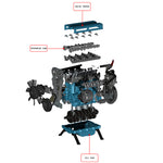 TECHING Build Your Own 4 Cylinder Engine Kits for Adults with Turbocharger DM111 Upgrade