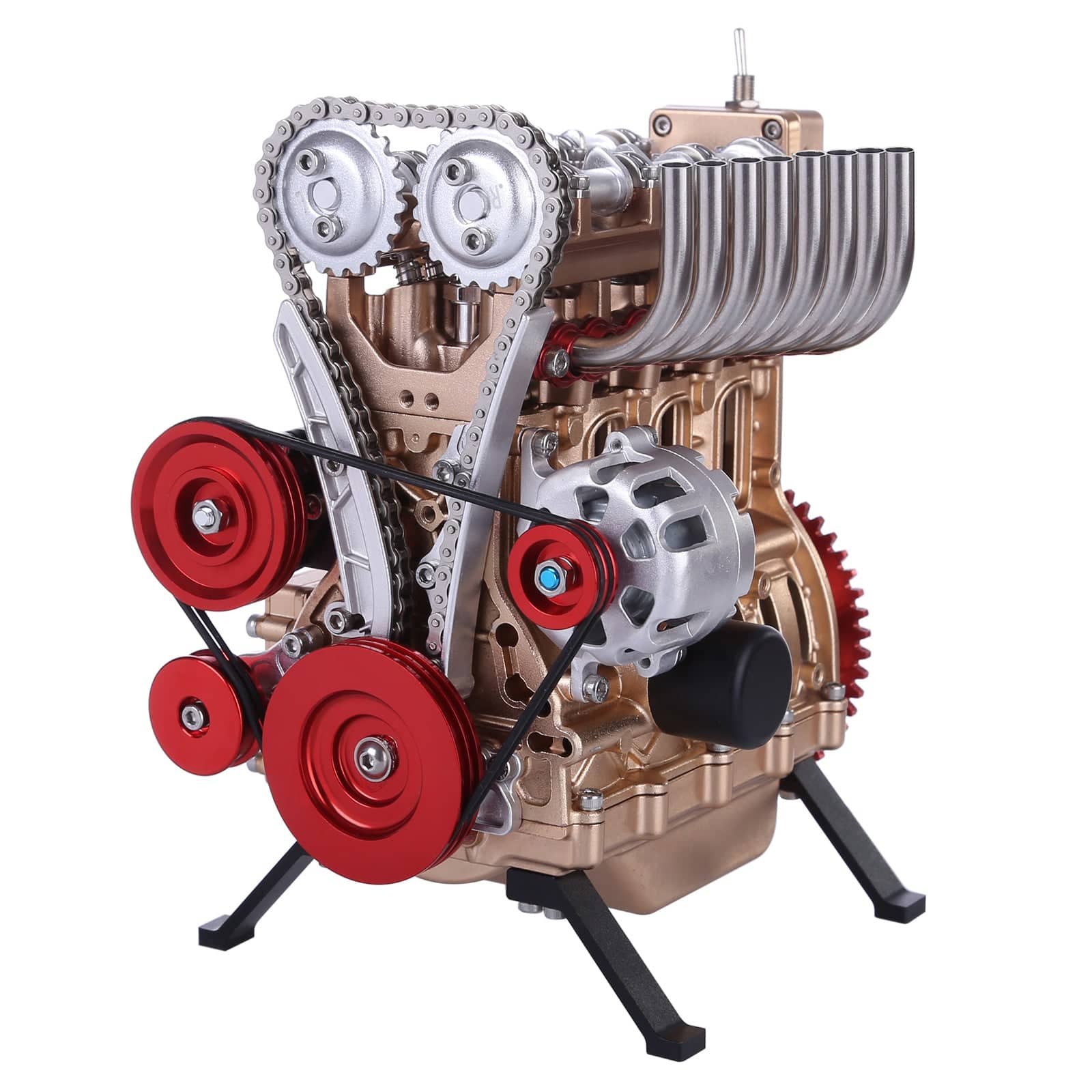 Teching Inline Four-Cylinder Full Aluminum Alloy Assembling Model Science Education Engine for Collection - stirlingkit