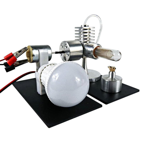 STEM Hot Air Engine Model Educational Toy Kits with Generator and LED Bulb - stirlingkit