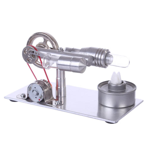 Metal Stirling Engine Model External Combustion With Light Bulb Developmental Toy - stirlingkit