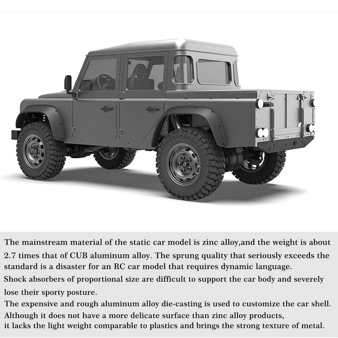 Capo CUB 1/18 Assembly 4WD Electric RC Offroad Vehicle Crawler Pickup Truck Model with Differential Loc KIT - stirlingkit