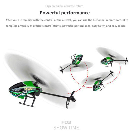 YU XIANG F03 2.4G Flybarless RC Helicopter 4CH Air Pressure Altitude Hold Single Blade - stirlingkit