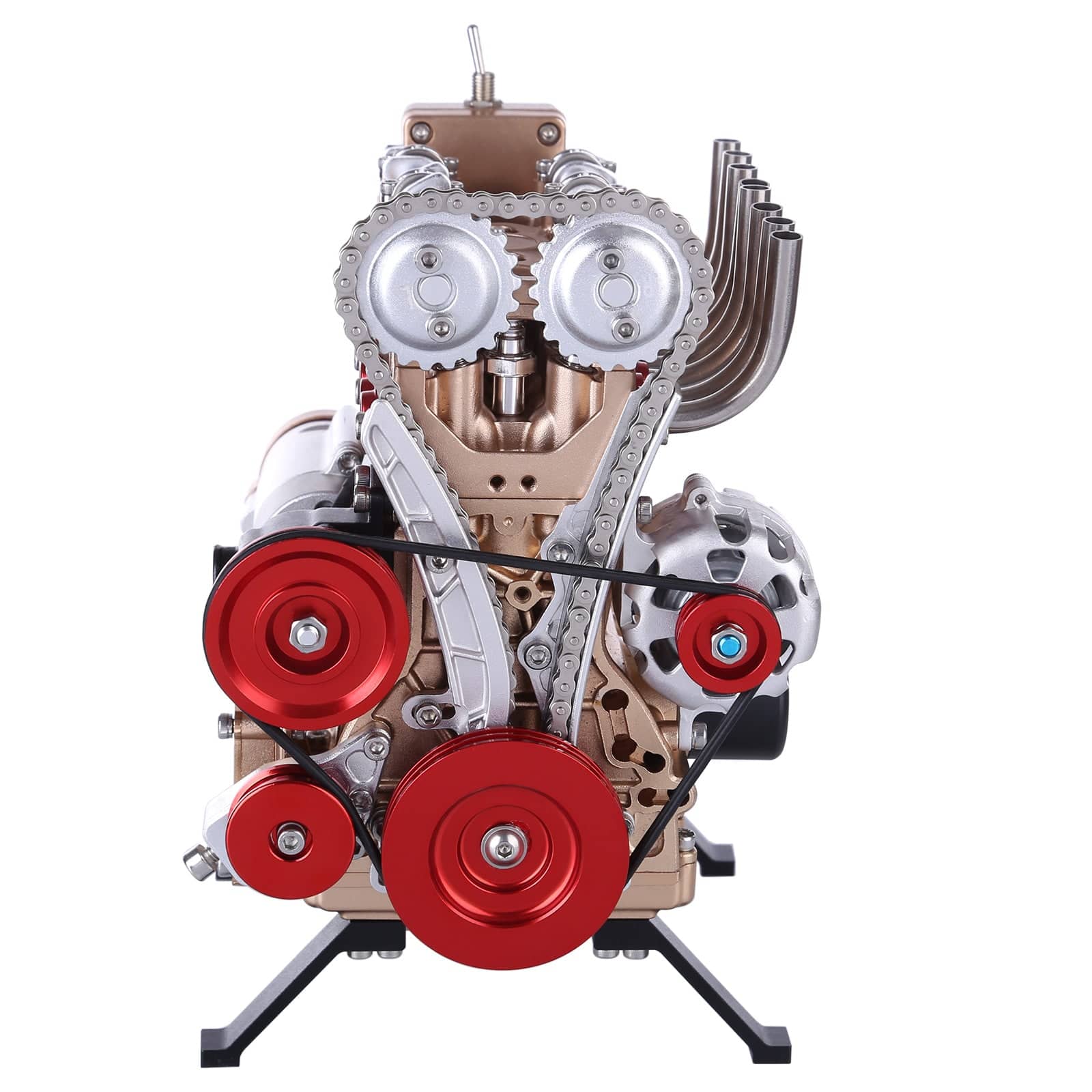 Teching Inline Four-Cylinder Full Aluminum Alloy Assembling Model Science Education Engine for Collection - stirlingkit