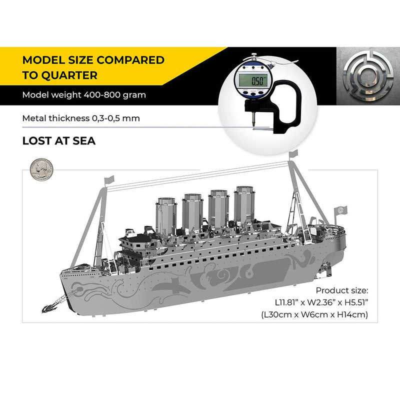 50PCS Lost At Sea Mechanical Steamship 3D Assembly Model - stirlingkit