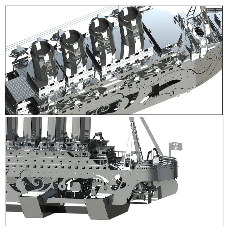 50PCS Lost At Sea Mechanical Steamship 3D Assembly Model - stirlingkit