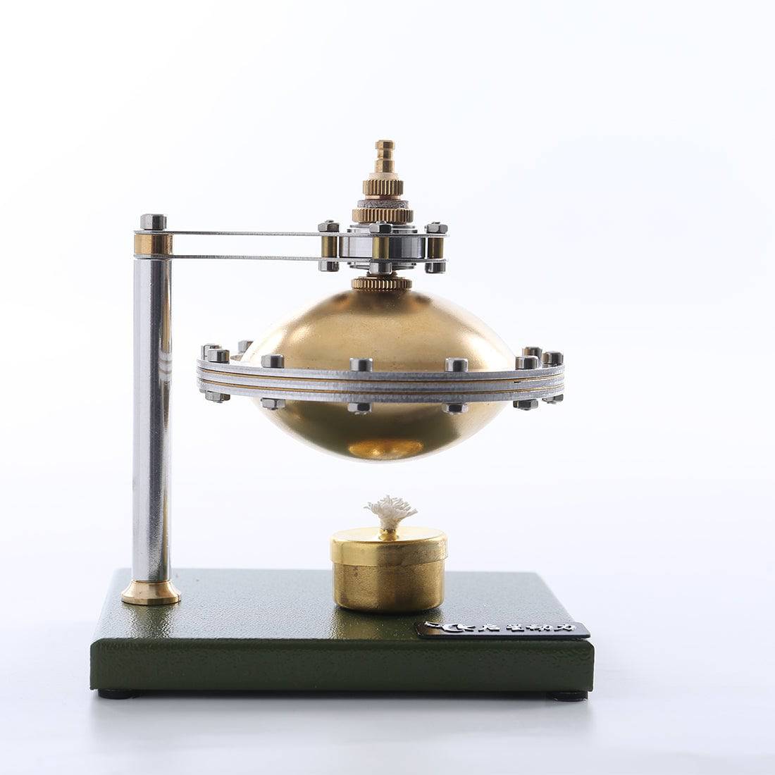 Assembly UFO Spin Suspension Hero's Steam Engine with Copper Boiler - stirlingkit