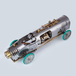 Bullet-shaped Steam Car Classic Vehicle Model Kit with V4 Steam Engine Gearbox Boiler Handmade - stirlingkit