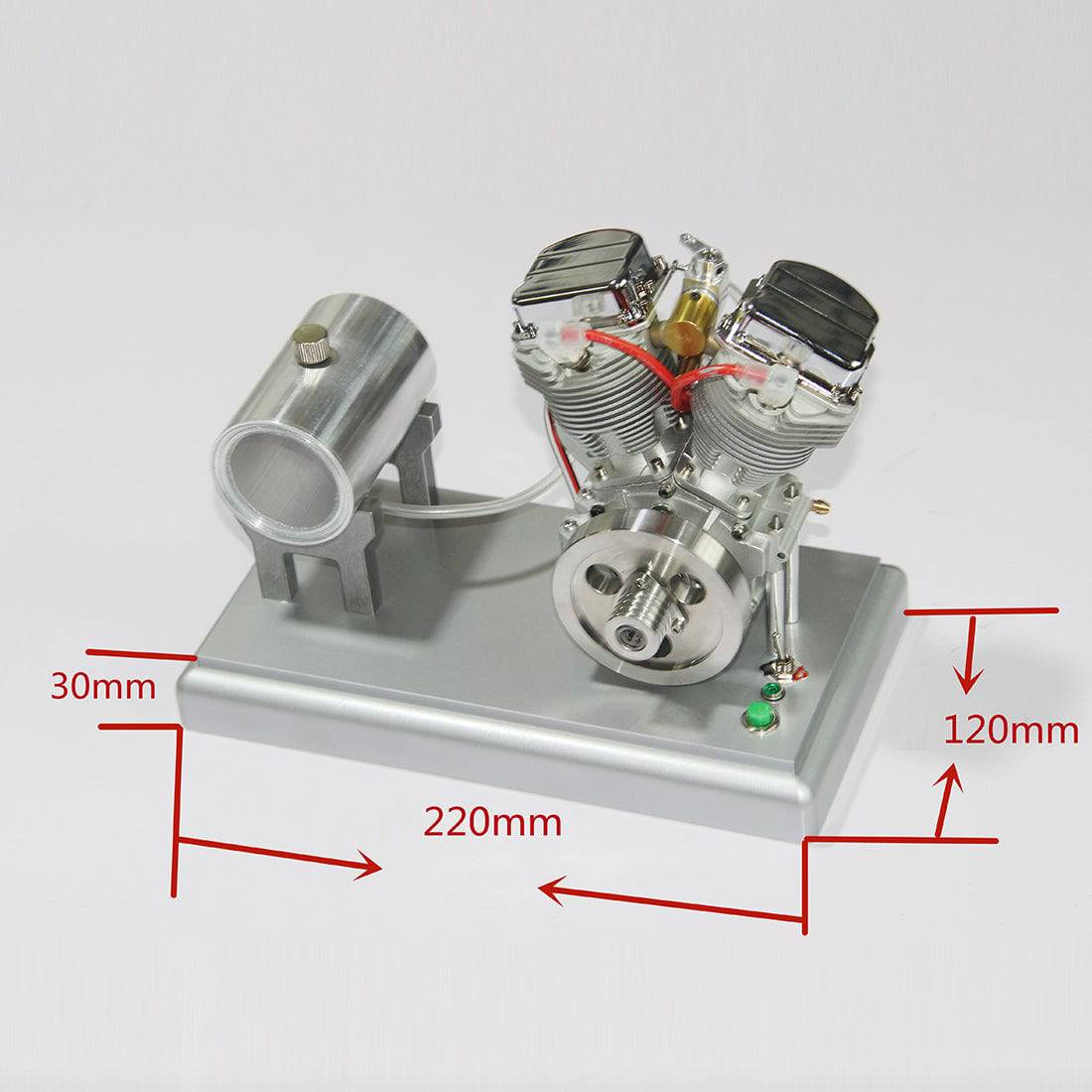 CISON FG-VT9 V2 9cc Four-Stroke Gasoline Engine Model with Metal Base Fuel Tank Full Set - stirlingkit