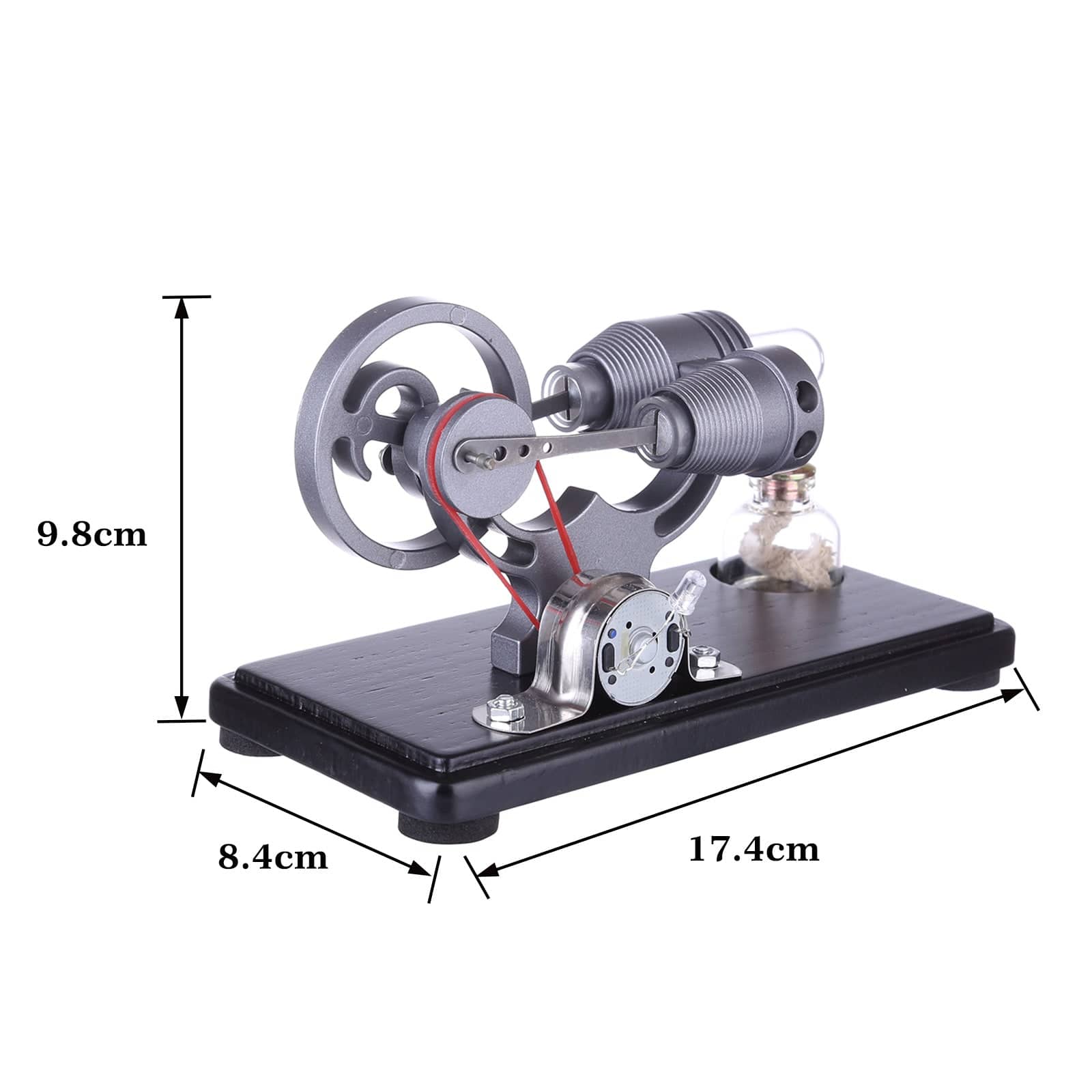 DIY γ-shape Assembly  Retro Stirling Engine Kit Generator Sterling Model with LED Light Science Educational Toy - stirlingkit