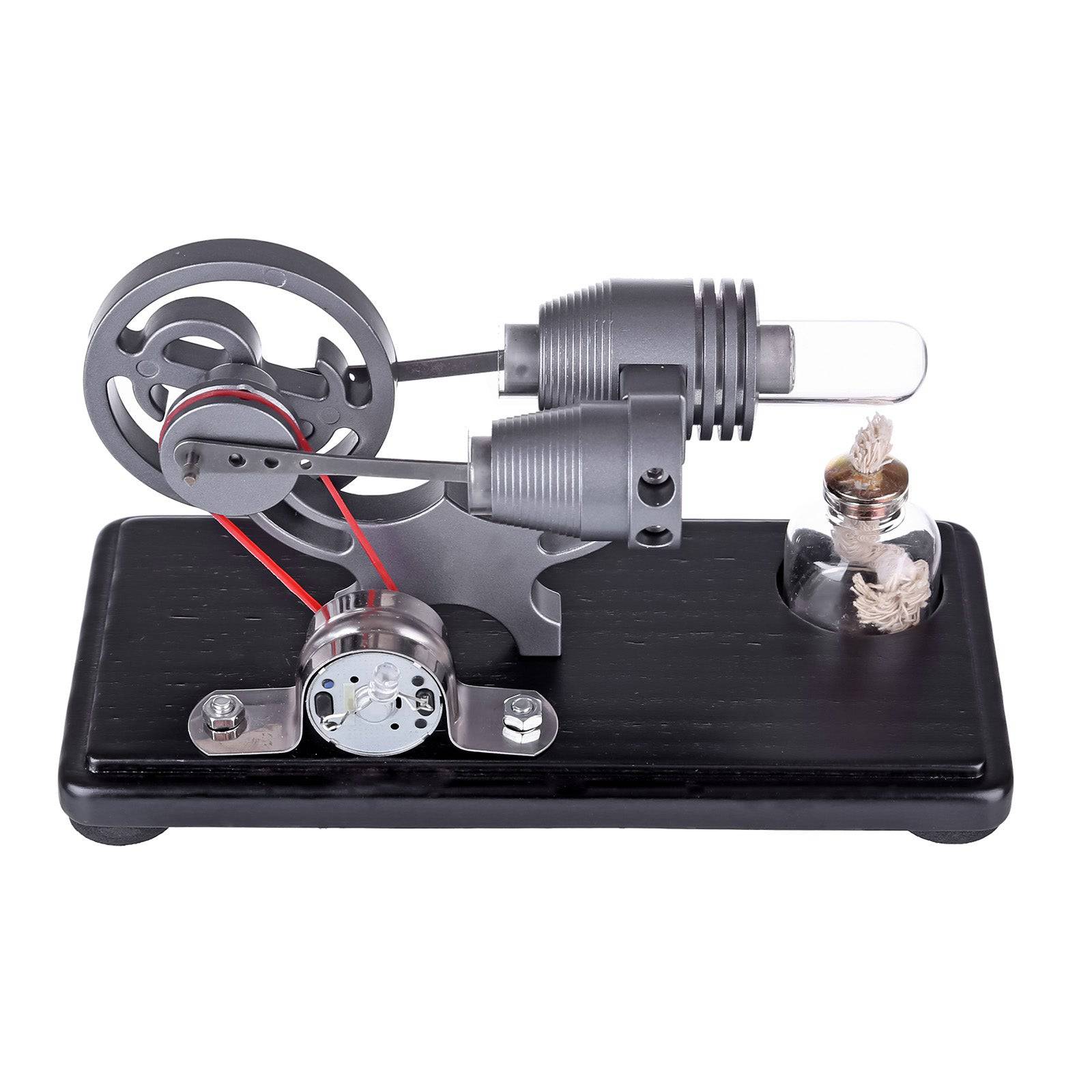 DIY γ-shape Assembly  Retro Stirling Engine Kit Generator Sterling Model with LED Light Science Educational Toy - stirlingkit