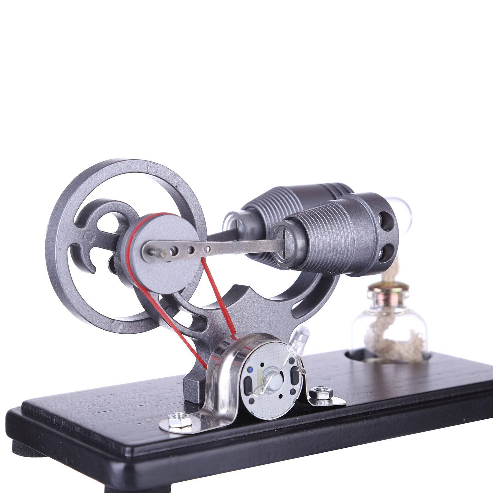 DIY γ-shape Assembly  Retro Stirling Engine Kit Generator Sterling Model with LED Light Science Educational Toy - stirlingkit