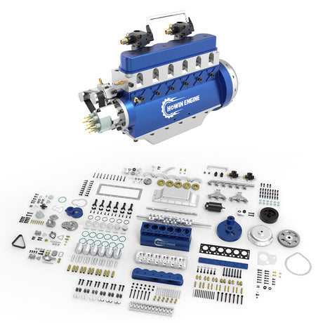 HOWIN L6-210 21cc Straight-six Four-Stroke Gasoline Engine Model Building Kits Water-cooled 13500rpm - stirlingkit