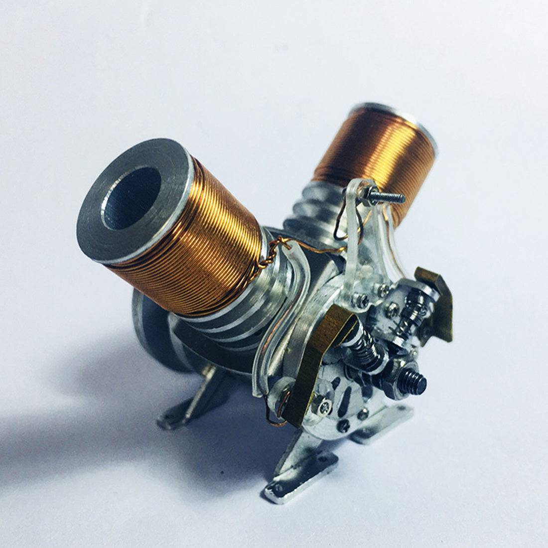 Metal V2 Electromagnetic Reciprocating Piston Engine Model Motor Physics - stirlingkit