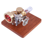 Speed-Adjustable Hot Air Sterling Engine Model with Wooden Base Science Toy - stirlingkit