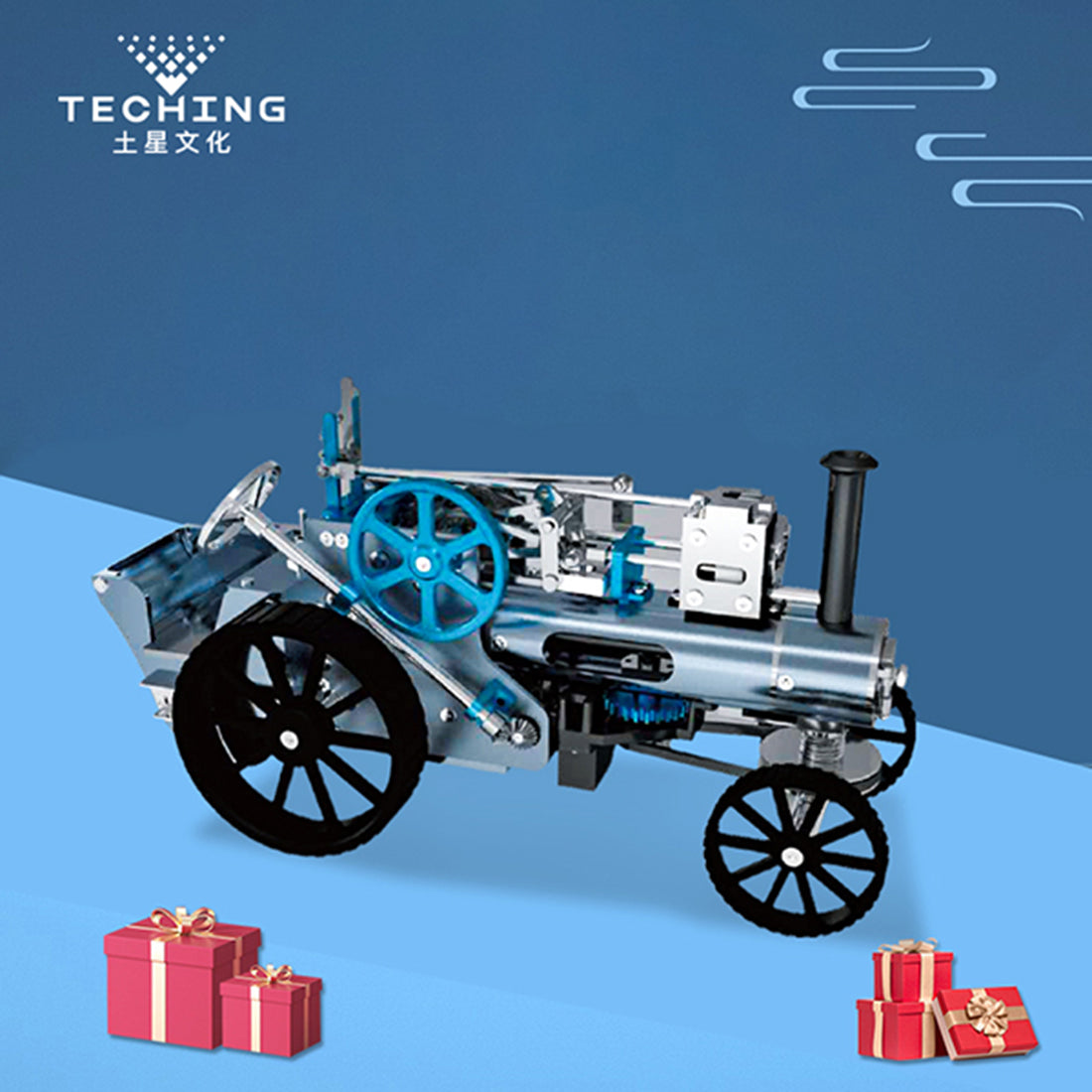 Steam Car Model Full Metal Model Toy Collection Gift Decor All-metal High Challenge Assembly Kit - stirlingkit