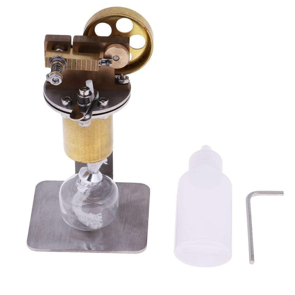 Mini Hot Live Steam Engine Model All-metal Horizontal Single Cylinder DIY Stem Model Kit - stirlingkit