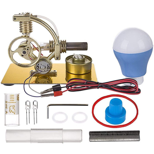 Stirling Engine Kit Metal Steam Engine Model Generator With Bulb Science Toy - stirlingkit