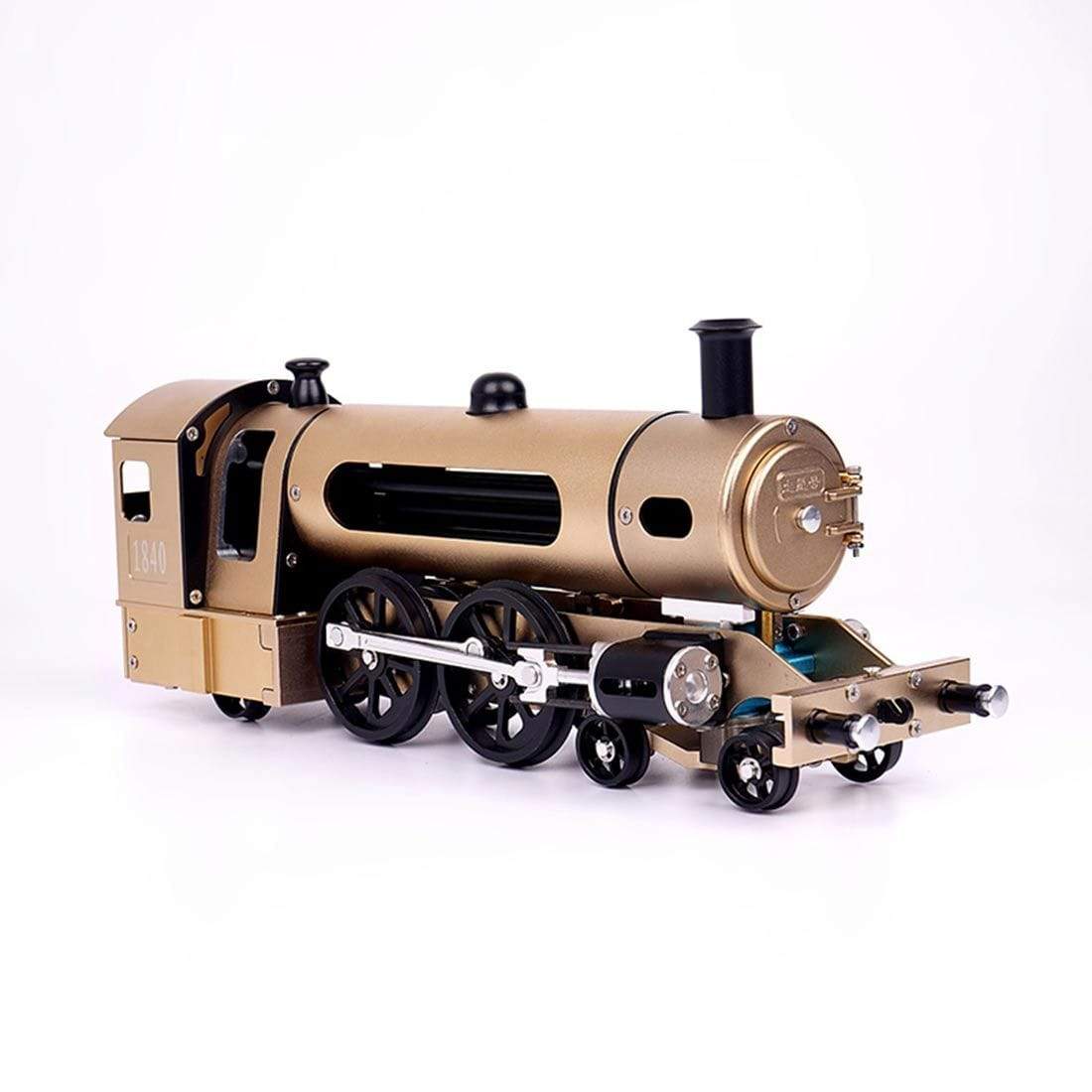 Teching Engine Steam Train Model With Pathway Full Aluminum Alloy Model Gift Collection STEM Toys - stirlingkit