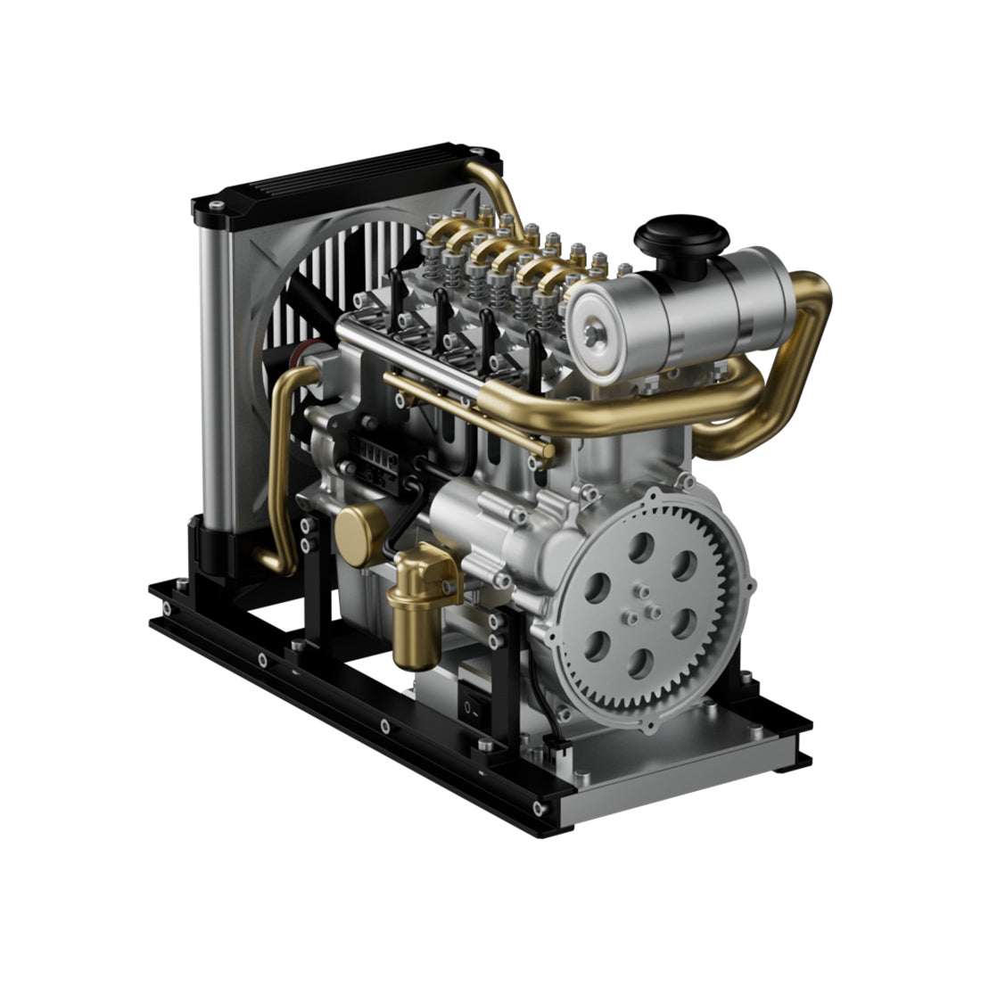 TECHING Workable Mini Diesel Engine Metal Model Kits DIY OHV 4-cylinder Engine Pre-order - stirlingkit