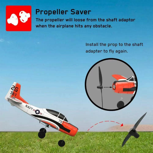 VOLANTEXRC 2.4G RC 4CH T-28 Trojan 400mm Wingspan Airplane with Xpilot Gyro-  RTF - Stirlingkit